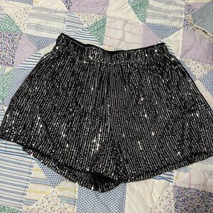 Sequined Black Shorts, size L